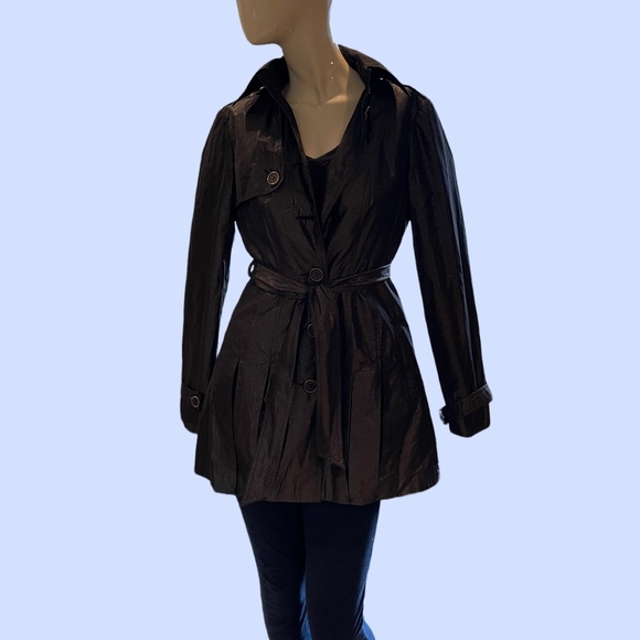 Attitude by Jay Manuel Silver Metallic Trench Coat - Picture 1 of 7